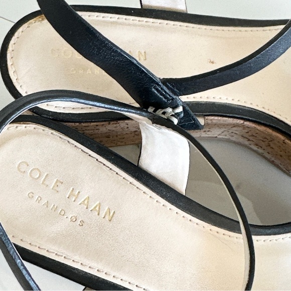 Cole Haan Steffi Wedge Cork Platform Black Suede Sandal 7.5 - Picture 11 of 13